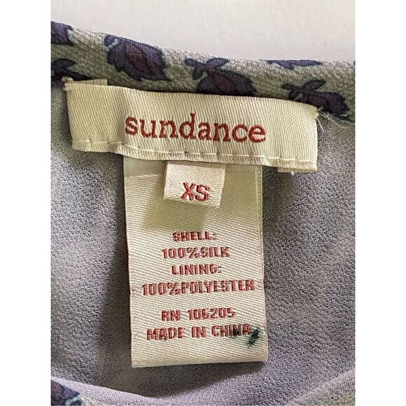 Sundance Women's Off-White & Purple Abstract Print Long-Sleeve Blouse Size XS - Picture 3 of 4